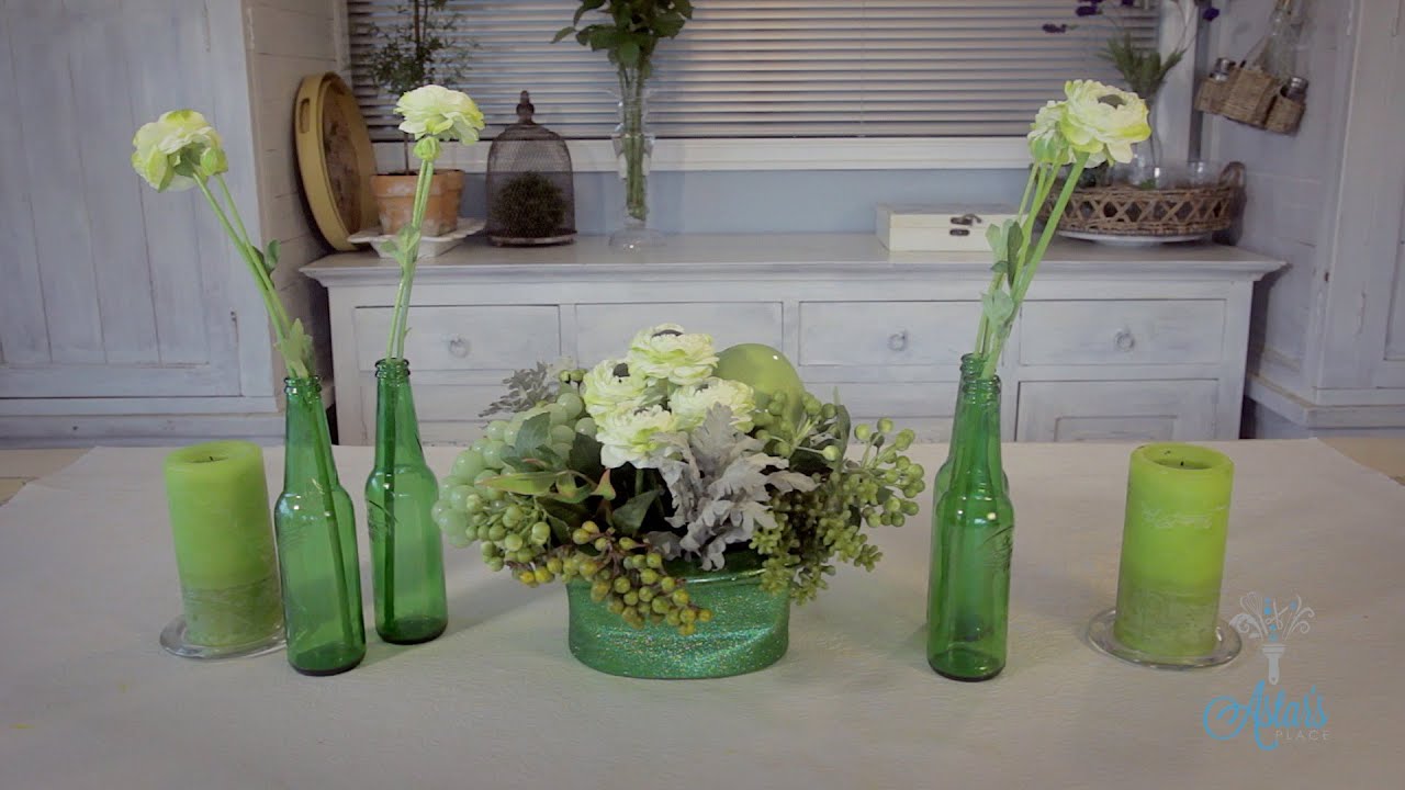 St Patrick's Day Floristry: Table Flower Arrangement