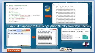 Day 204   Append to file using Python NumPy savetxt Function