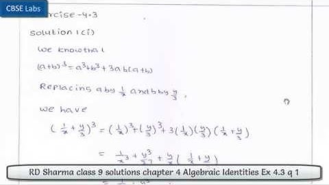 RD Sharma class 9 solutions chapter 4 Algebraic Identities Ex 4.3 q 1