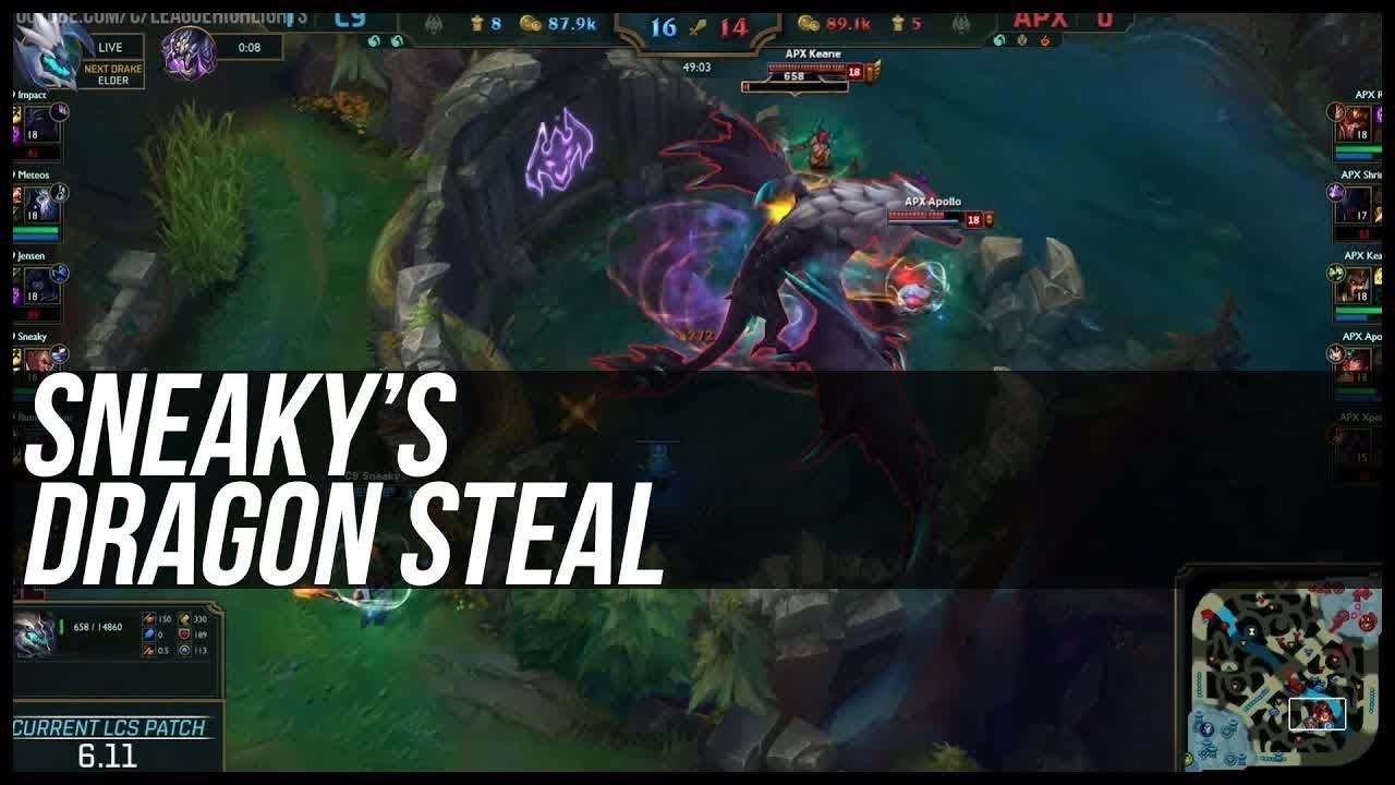 [NA LCS] Sneaky's insane Elder Dragon steal with Lucian