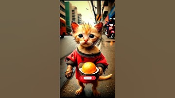 Chú mèo con tội nghiệp bị bạn bè chế giễu vì mặc áo rách đến trường #catjourney #cat #catlover