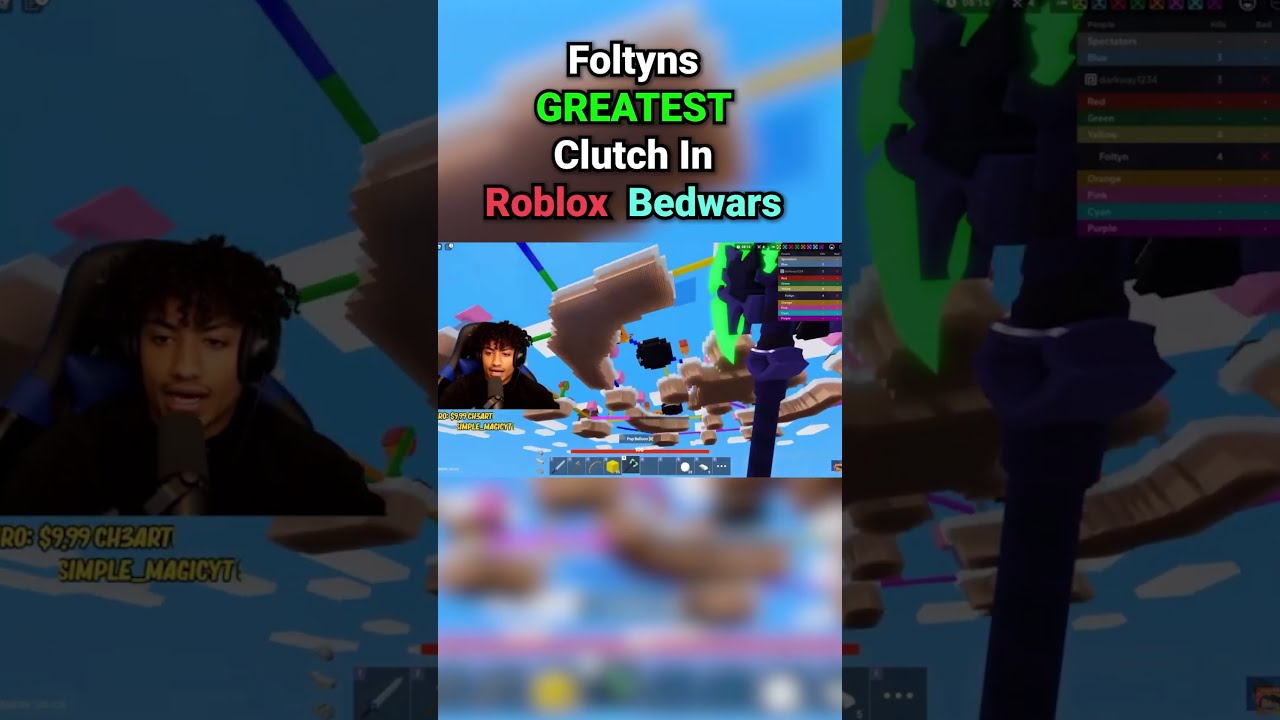 Foltyns 999 IQ Clutch In Roblox Bedwars 