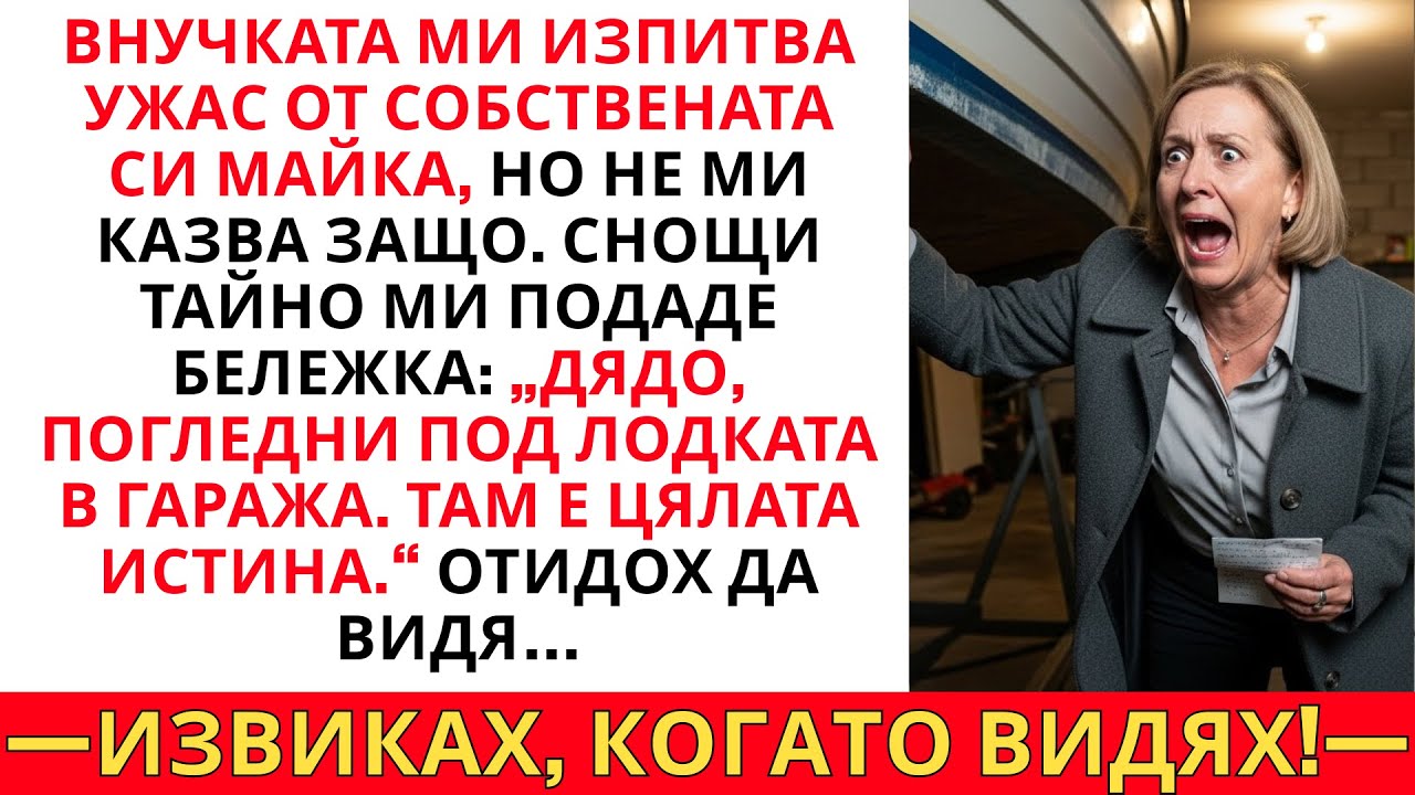 ВНУЧКАТА МИ СЕ СТРАХУВАШЕ ОТ МАЙКА СИ. „ПОГЛЕДНИ ПОД ЛОДКАТА Ѝ“, КАЗА ТЯ. ВКАМЕНИХ СЕ