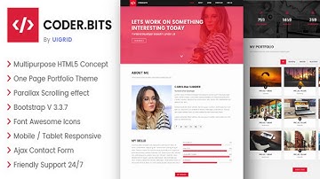 CODER BITS - Personal Bootstrap Portfolio Template - Parallax | Themeforest Website Templates and