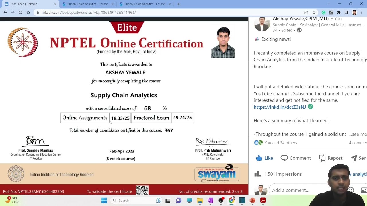 Supply Chain Analytics Course by IIT Roorkee  Details 