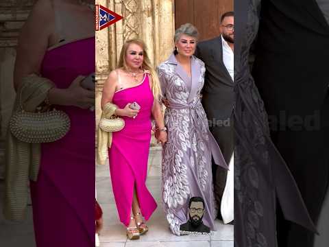 مفيدة شيحة تلتقط الصور مع العرسان بحضور سهير شلبي وسهير جودة والأهل والأصدقاء