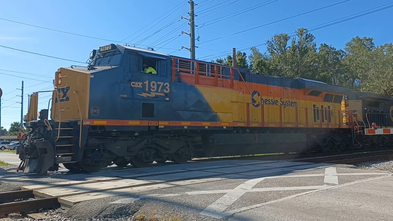 Busy Day In Kissimmee, FL Ft. CSX 1973 Chessie Heritage Unit