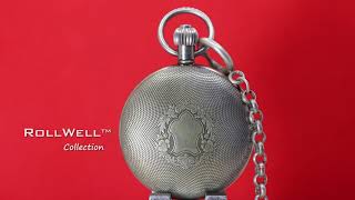 Retro Style Full Hunter  Mechanical Pocket Watch Made From Brass Sliver Plated New With Chain