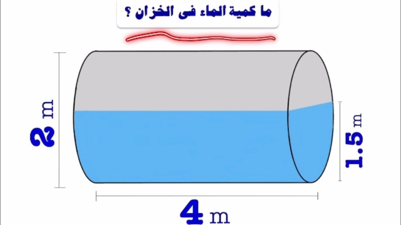حجم الخزان الأفقي🌟 volume of horizontal cylinder