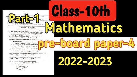 maths pre-board paper-4 solution class-10th icse| Part-1 |  @ProblemsBeater