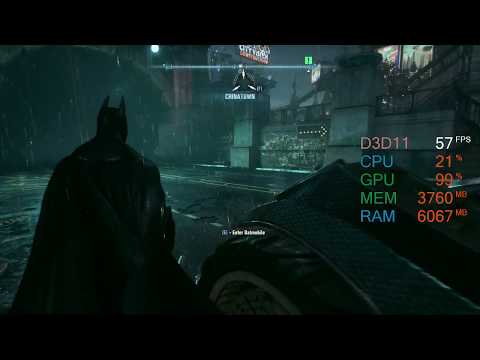 GeForce GTX 1050 Ti -- AMD Ryzen 5 2600 -- Batman Arkham Knight FPS Test