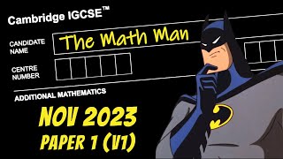 Celebrity IGCSE Add Math | Oct/Nov 2023 | Paper 1v1 (0606/11/O/N/23) Wealth