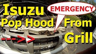 Hood Release Cable Broken? How to Open Car Hood Latch - Isuzu - Emergency access engine compartment