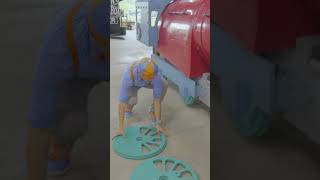 Blippi Builds A Train In Real Life! #Shorts #Blippi