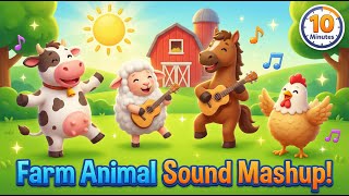 Farm Animal Sound 10 Minutes Mashup | Kids Learning Farm Animals | Buzzy Tune’s Time