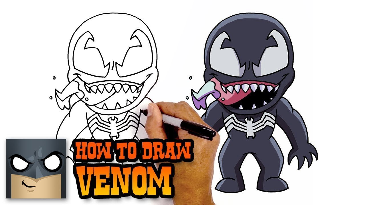 Cute Spider-Man Drawing venom cute drawing Step-by-Step Tutorial