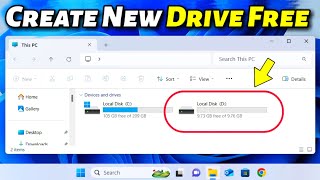 How to Create New drive On windows 11 | Create New Partition Windows 11 | Create New Disk Volume