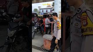 Gas stations are guarded by the police