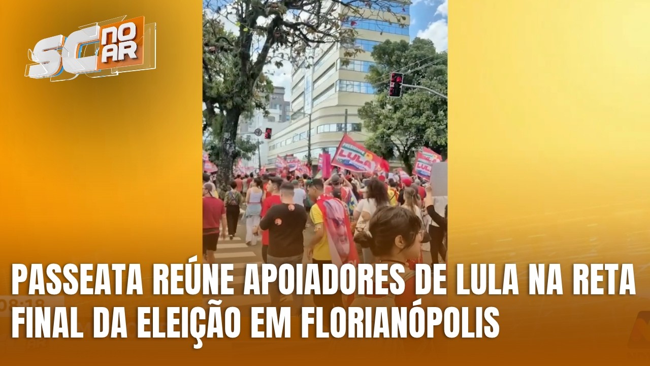 Apoiadores de Lula fazem passeata no Centro de Florianópolis antes do 2º turno