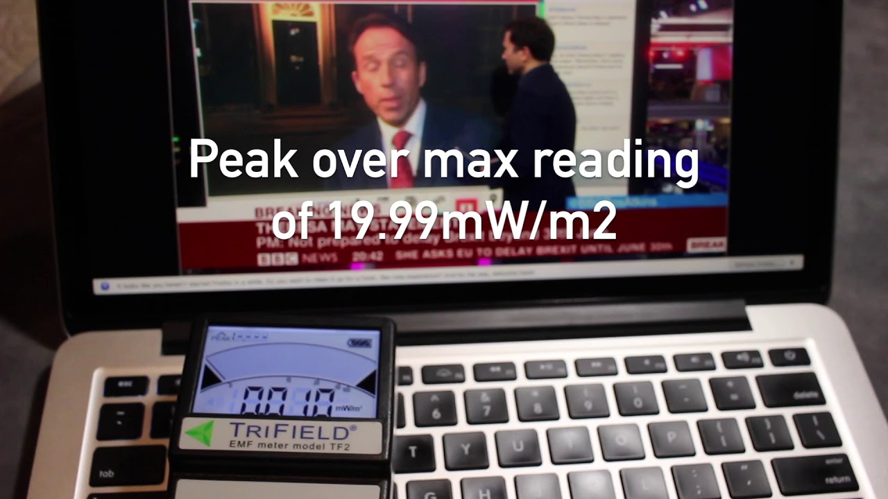 EMF/WiFi Test - Trifield TF2 Meter v Apple Macbook Pro 2013 Laptop