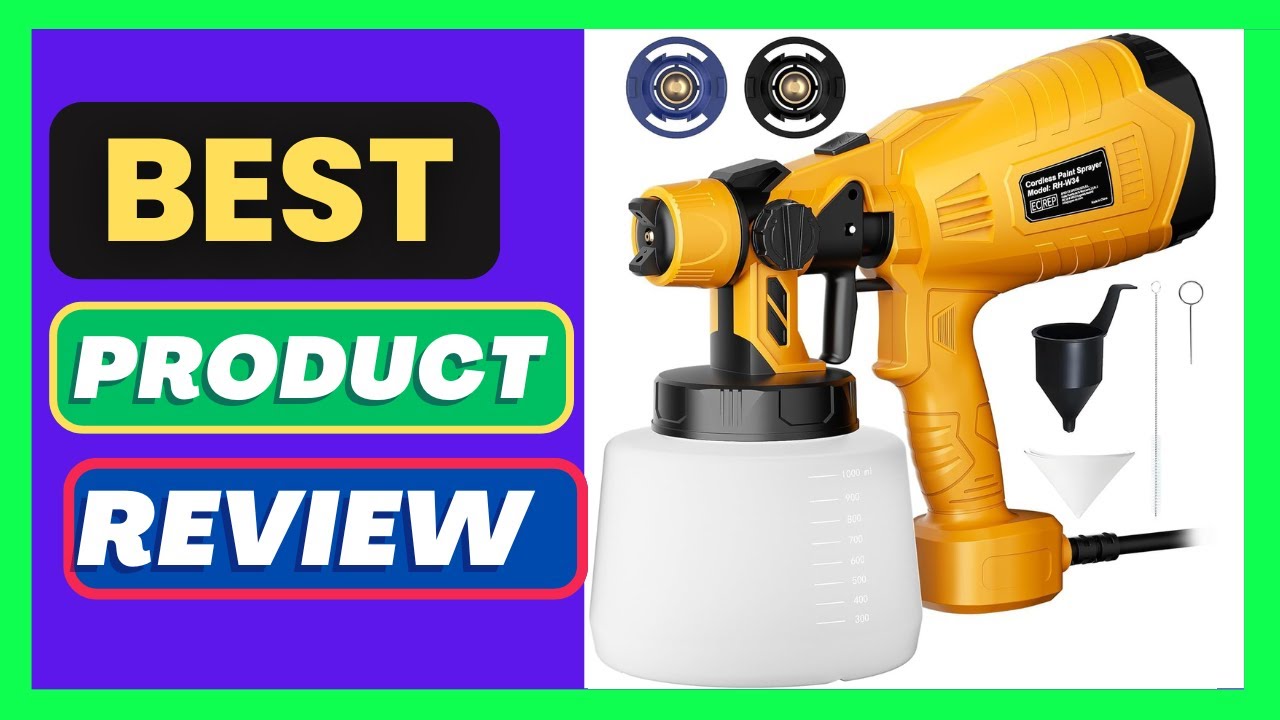 Samvinor Paint Sprayer, 700W HVLP Spray Gun with 2 Nozzles