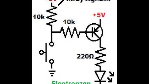 Pull up resistor demonstrated in PNP BJT switch circuit using 2N3906 bipolar junction transistor