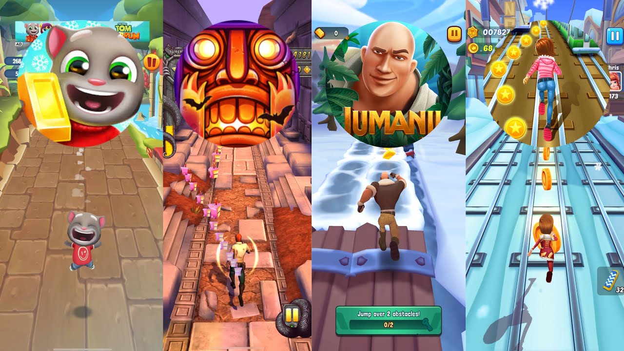 Talking Tom Gold Run 🆚 Temple Run 2 🆚 Jumanji 🆚 Subway Princess Runner