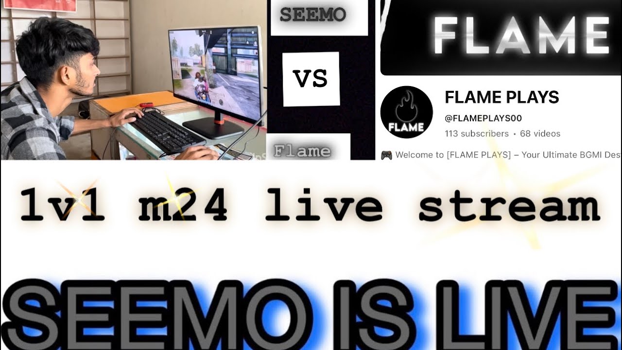  M24 1v1 challenge ☠️💀 SEEMO vs flame streamer yt.  