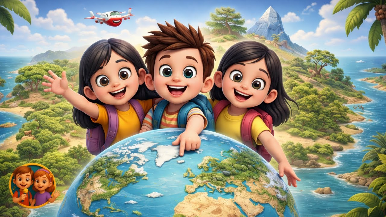 Podróż dookoła świata - Piosenka o kontynentach - MALI ODKRYWCY