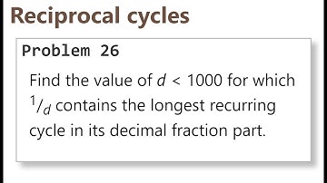 Project Euler: Problem 26 (analysis)