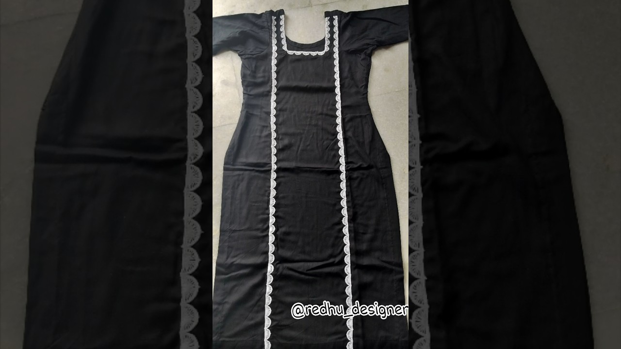 black suit design with white lace#subscribe #like #share #suitdesingcreation #beautifulsuitdesign