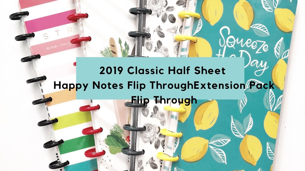 Half sheet Happy Notes Flip Through - The Happy Planner - YouTube
