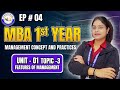 📘 Features of Management | Unit 1 | MBA 1st Semester