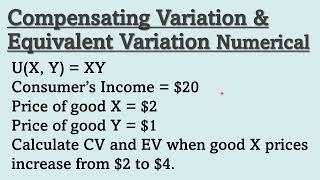 Compensating Variation (CV) and Equivalent Variation (EV) Calculation Profile