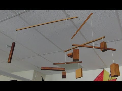 Hang a mobile from the ceiling, learn about levers/// Homemade Science with Bruce Yeany