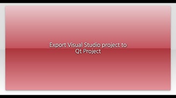 Export Visual Studio project to Qt Project