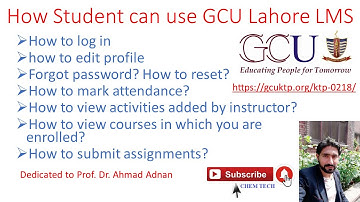 How Students can use GCU Lahore LMS||Chem Tech||Rana Rashad|