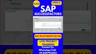 SAP SuccessFactors RCM Training Online Tutorial Class 9 29th Dec 2025 #sapsuccessfactorstraining