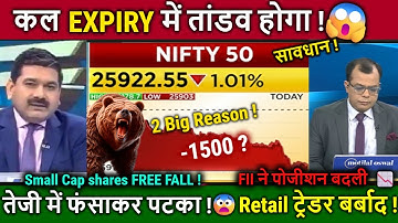 कल Expiry में तांडव होगा !😮सावधान !🔥Anuj Singhal/FII,Fed Cut/NIFTY Analysis 9 Dec,STOCK MARKET CRASH