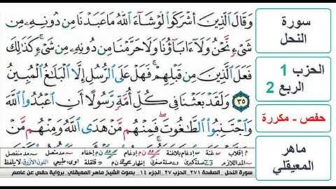 سورة النحل - الحزب 1 - الربع 2 - حفص - ماهر المعيقلي - مكررة