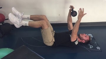 One arm kettlebell deadbug