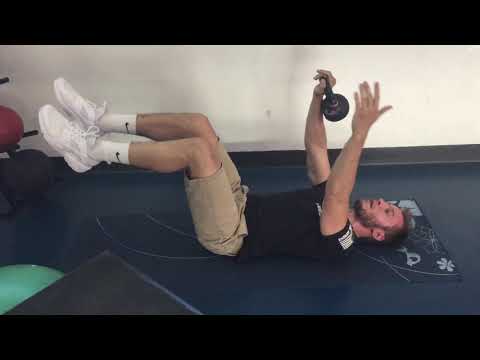 One arm kettlebell deadbug