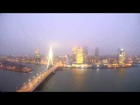 Live Stream - Skyline Rotterdam - Erasmusbrug, De Rotterdam, Kop van Zuid