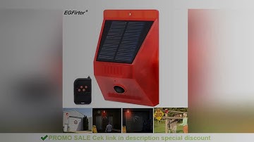 Solar Strobe Light Alarm Light With Remote Control Motion Detector 129dB Sound Security Siren Lamp I