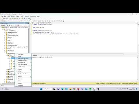 cara membuat database dan tabel di sqlserver query sederhana - YouTube