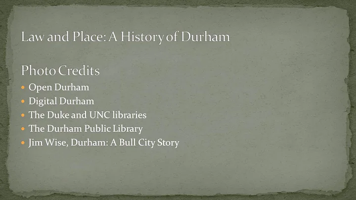 Joseph Blocher | Law and Place: A History of Durham