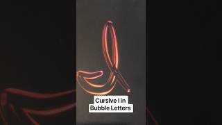 Cursive I in bubble letters on Procreate #art #drawing #digitalart #shorts