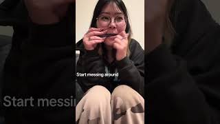 Learned how to play jaw harp😂 #trombonegirl #jawharp #jawharpist #musician #funny
