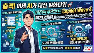 퇴근 후에도 일하는 AI 비서? MS Copilot Wave 4 총정리 (Home/Code/Autopilot)