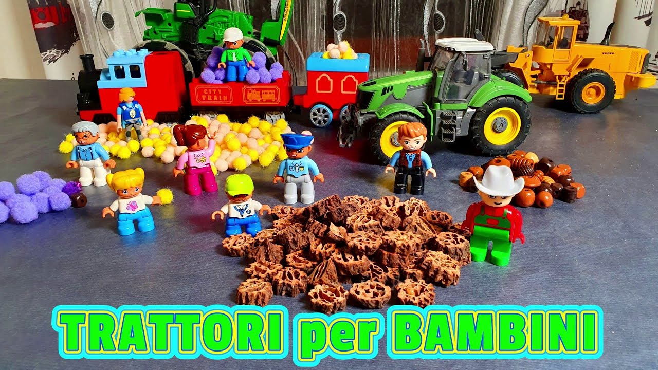 Set Di 4 Trattori Giocattolo In Metallo Con Cabina E Rimorchio Rimovibili, Modelli Agricoli Per Bambini 3+, Robusti E Ideali Per Interni Ed Esterni
